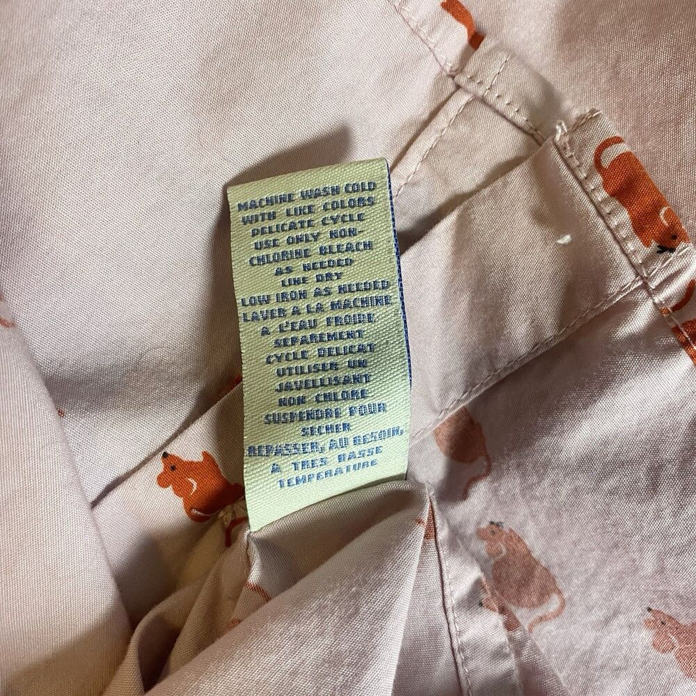 Anthropologie Odille Mouse & Cheese Novelty Print Button Down Shirt Pink Size 6 - Picture 7 of 10